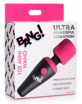 Bang 10X Vibrating Mini Silicone Wand Pink with Flexible Neck and Rechargeable USB > Sex Toys For Ladies > Wand Massagers and Attachments